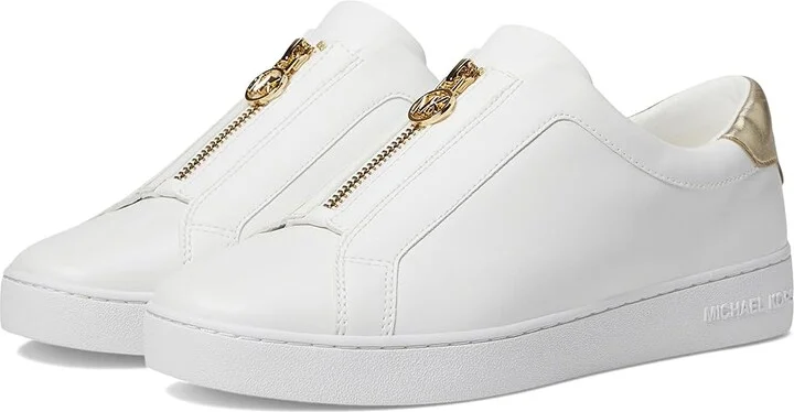 MICHAEL Michael Kors Keaton Zip Slip On Women's Shoes Pale Gold : 6 M, Leather