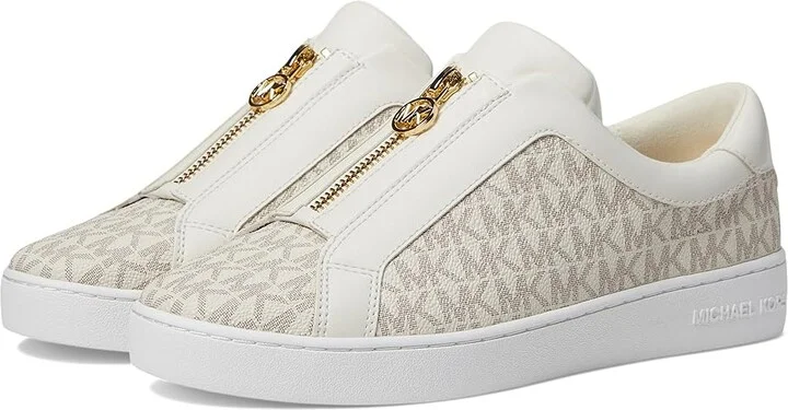 MICHAEL Michael Kors Keaton Zip Slip On Women's Shoes Vanilla : 5 M, Leather