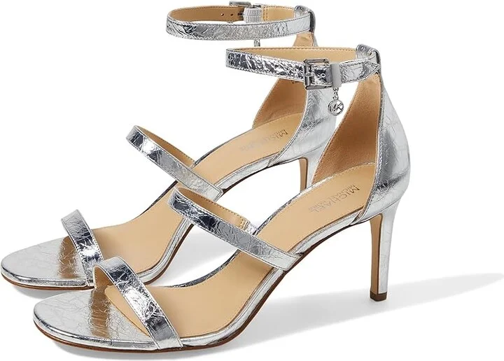 MICHAEL Michael Kors Koda Sandal Women's Shoes Silver : 7 M, Synthetic/Textile