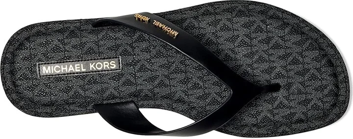 MICHAEL Michael Kors Koko Flip Flop Women's Wedge Shoes Black : 7.5 M, Leather - Image 2