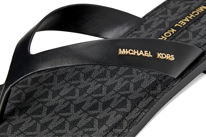 MICHAEL Michael Kors Koko Flip Flop Women's Wedge Shoes Black : 7.5 M, Leather - Image 7