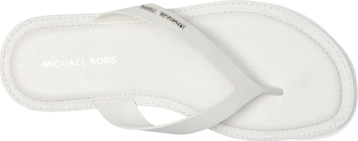 MICHAEL Michael Kors Koko Flip Flop Women's Wedge Shoes Optic White : 8.5 M, Leather - Image 2