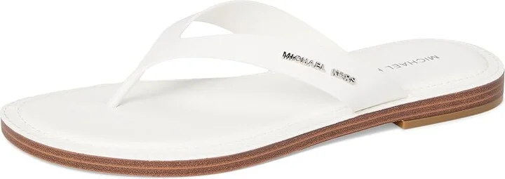MICHAEL Michael Kors Koko Flip Flop Women's Wedge Shoes Optic White : 8.5 M, Leather - Image 5