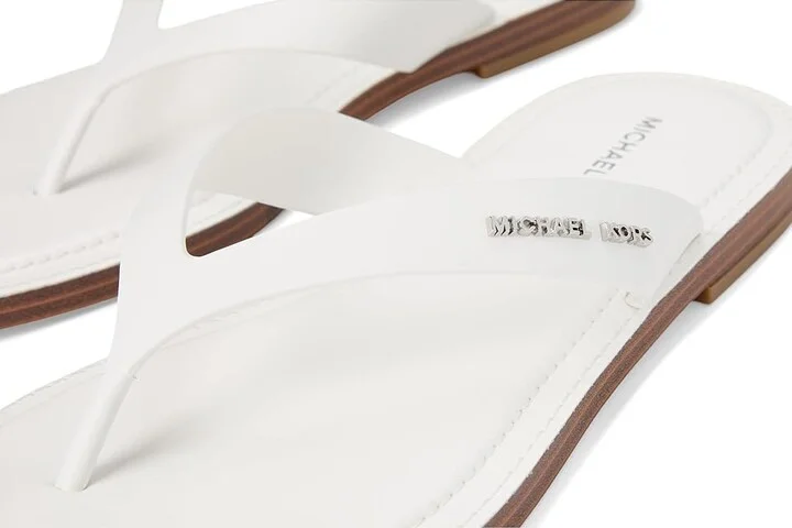 MICHAEL Michael Kors Koko Flip Flop Women's Wedge Shoes Optic White : 8.5 M, Leather - Image 7