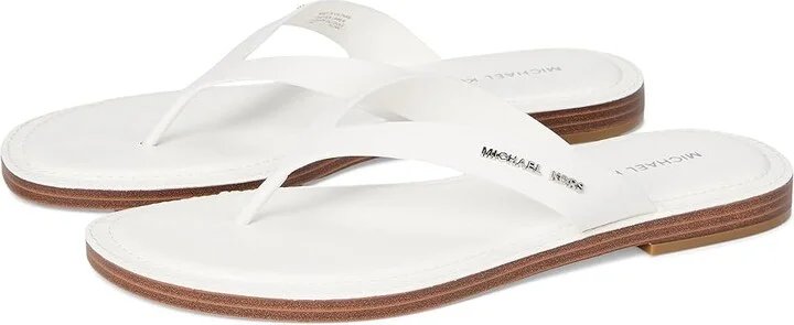 MICHAEL Michael Kors Koko Flip Flop Women's Wedge Shoes Optic White : 8.5 M, Leather