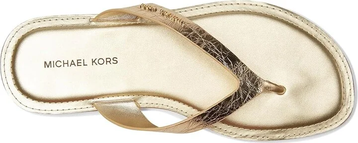 MICHAEL Michael Kors Koko Flip Flop Women's Wedge Shoes Pale Gold : 8 M, Leather - Image 2
