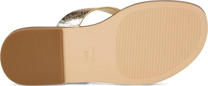MICHAEL Michael Kors Koko Flip Flop Women's Wedge Shoes Pale Gold : 8 M, Leather - Image 3