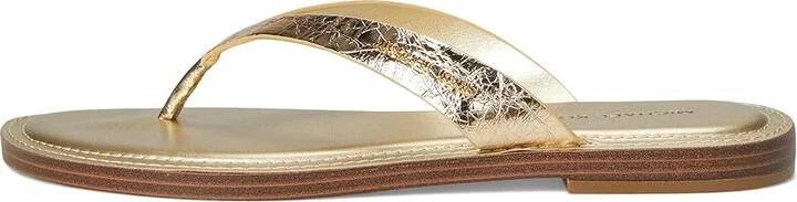 MICHAEL Michael Kors Koko Flip Flop Women's Wedge Shoes Pale Gold : 8 M, Leather - Image 6