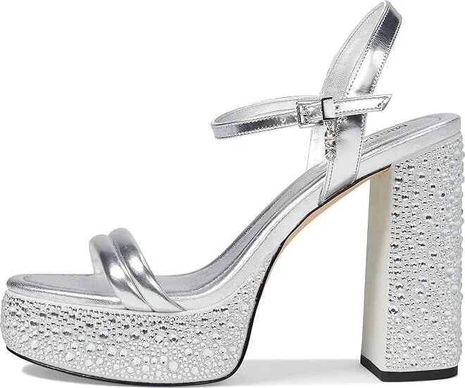 MICHAEL Michael Kors Laci Platform Sandal Women's Shoes Silver : 9.5 M, Leather - Image 5