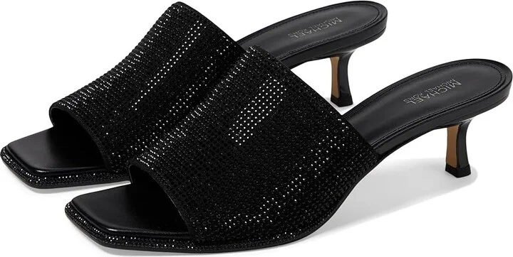 MICHAEL Michael Kors Lara Kitten Sandal Women's Sandals Black : 7 M, Leather