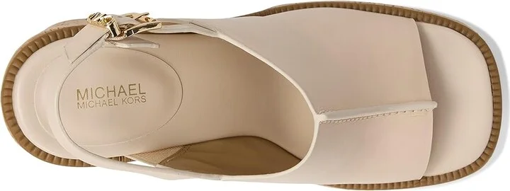 MICHAEL Michael Kors Leia Platform Sandal Women's Sandals Light Cream : 8 M, Leather/Rubber - Image 2