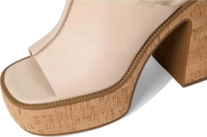 MICHAEL Michael Kors Leia Platform Sandal Women's Sandals Light Cream : 8 M, Leather/Rubber - Image 7