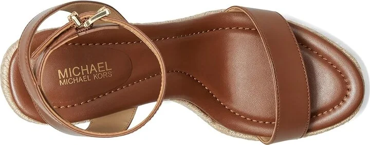 MICHAEL Michael Kors Leighton Wedge Women's Shoes Luggage : 9.5 M, Leather - Image 2