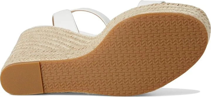 MICHAEL Michael Kors Leighton Wedge Women's Shoes Optic White : 9.5 M, Leather - Image 3