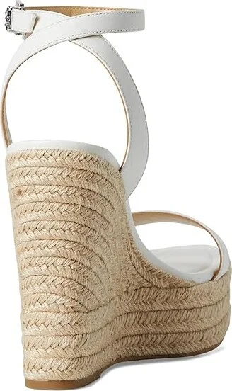 MICHAEL Michael Kors Leighton Wedge Women's Shoes Optic White : 9.5 M, Leather - Image 4
