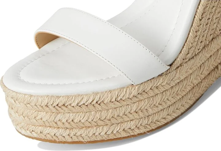 MICHAEL Michael Kors Leighton Wedge Women's Shoes Optic White : 9.5 M, Leather - Image 7