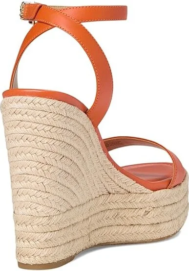 MICHAEL Michael Kors Leighton Wedge Women's Shoes Orange Punch : 10 M, Leather - Image 4