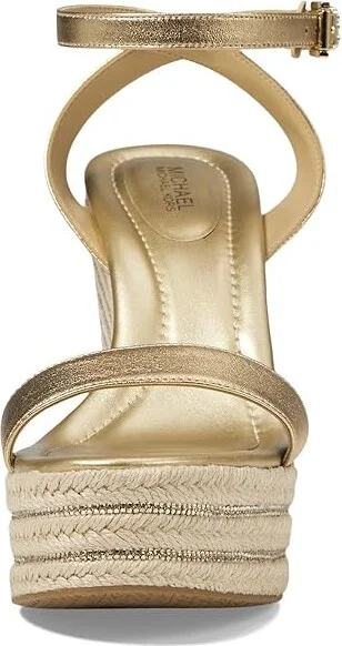 MICHAEL Michael Kors Leighton Wedge Women's Shoes Pale Gold : 8 M, Leather - Image 2