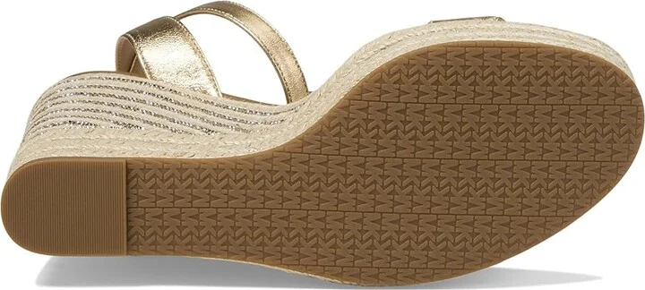 MICHAEL Michael Kors Leighton Wedge Women's Shoes Pale Gold : 8 M, Leather - Image 3