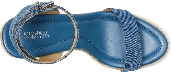 MICHAEL Michael Kors Leighton Wedge Women's Shoes Union Wash : 9.5 M, Leather - Image 2