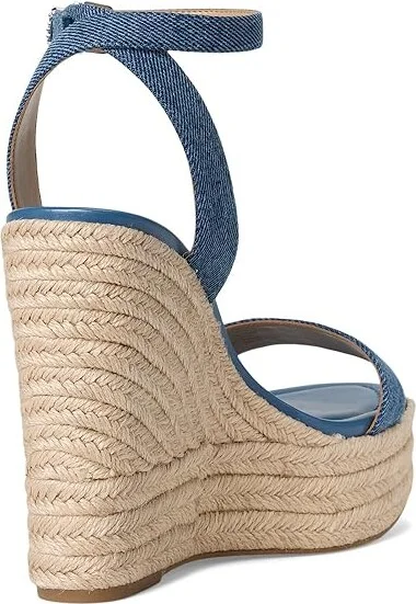MICHAEL Michael Kors Leighton Wedge Women's Shoes Union Wash : 9.5 M, Leather - Image 4