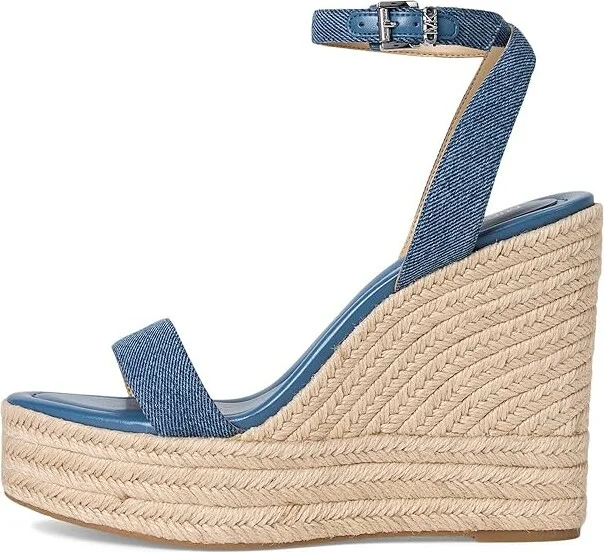 MICHAEL Michael Kors Leighton Wedge Women's Shoes Union Wash : 9.5 M, Leather - Image 6