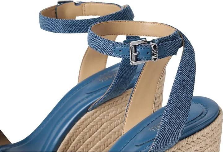 MICHAEL Michael Kors Leighton Wedge Women's Shoes Union Wash : 9.5 M, Leather - Image 7