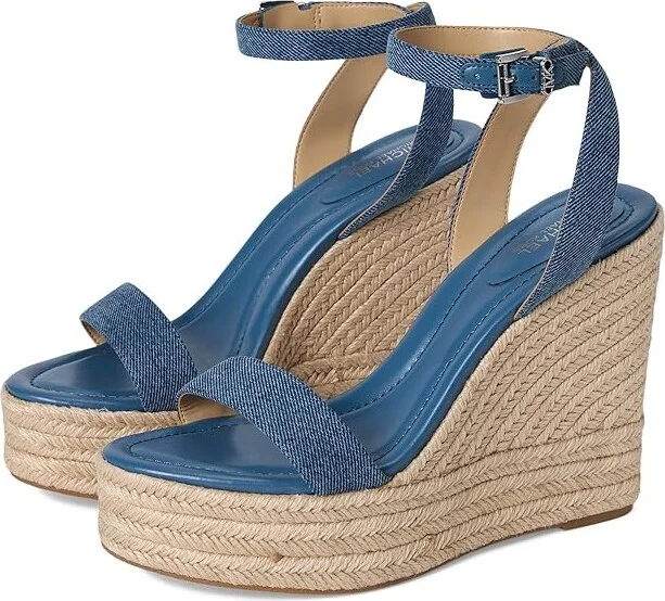 MICHAEL Michael Kors Leighton Wedge Women's Shoes Union Wash : 9.5 M, Leather