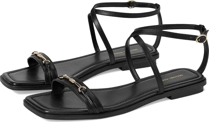 MICHAEL Michael Kors Lena Flat Sandal Women's Sandals Black : 9 M
