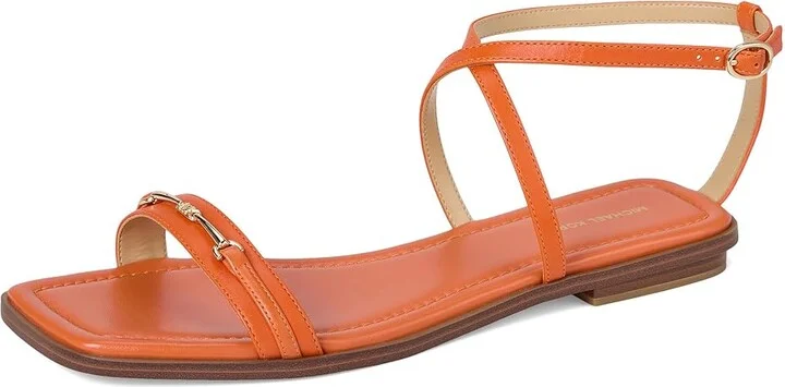 MICHAEL Michael Kors Lena Flat Sandal Women's Sandals Orange Punch : 9 M - Image 5