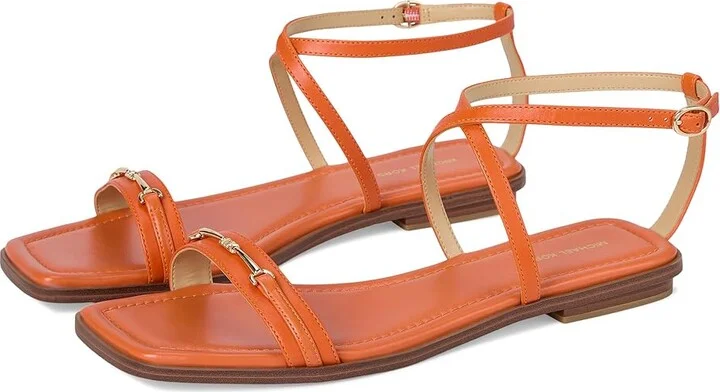 MICHAEL Michael Kors Lena Flat Sandal Women's Sandals Orange Punch : 9 M