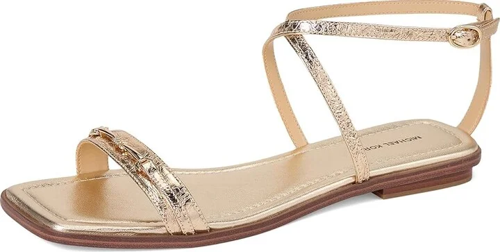 MICHAEL Michael Kors Lena Flat Sandal Women's Sandals Pale Gold : 9 M - Image 5