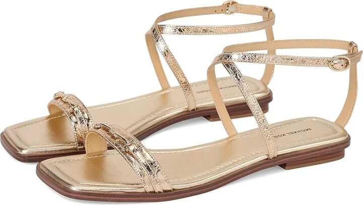 MICHAEL Michael Kors Lena Flat Sandal Women's Sandals Pale Gold : 9 M