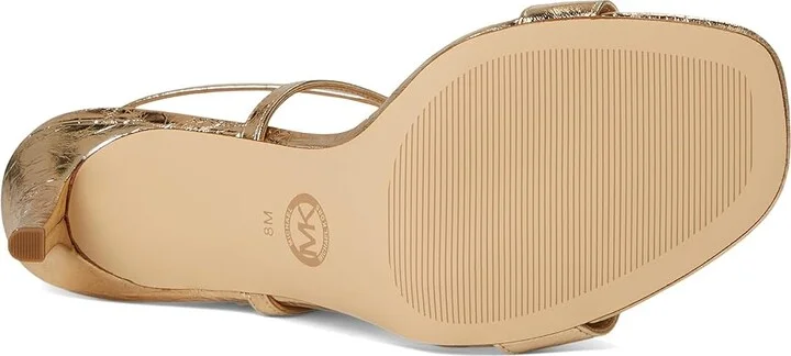 MICHAEL Michael Kors Lena Heeled Sandal Women's Sandals Pale Gold : 7 M, Leather/Rubber - Image 3