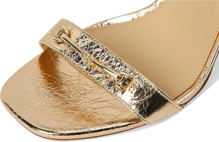 MICHAEL Michael Kors Lena Heeled Sandal Women's Sandals Pale Gold : 7 M, Leather/Rubber - Image 7
