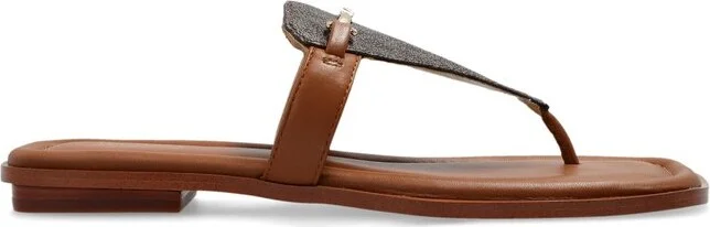 Michael Michael Kors Lena Signature Logo T-Strap Sandals