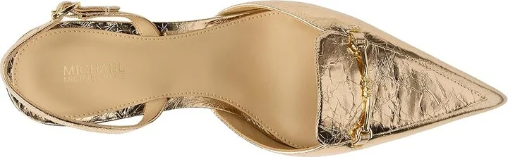 MICHAEL Michael Kors Lena Sling Pump High Women's Heels Pale Gold : 6 M, Leather - Image 2