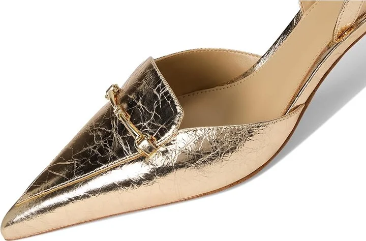 MICHAEL Michael Kors Lena Sling Pump High Women's Heels Pale Gold : 6 M, Leather - Image 7