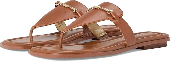 MICHAEL Michael Kors Lena Thong Women's Sandals Luggage : 7 M, Leather