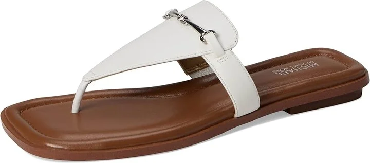 MICHAEL Michael Kors Lena Thong Women's Sandals Optic White 1 : 9.5 M, Leather - Image 5