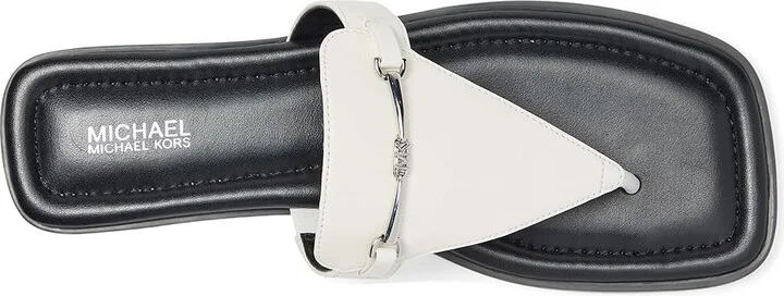 MICHAEL Michael Kors Lena Thong Women's Sandals Optic White : 6.5 M, Leather - Image 2