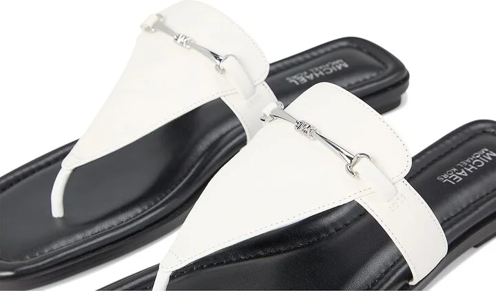 MICHAEL Michael Kors Lena Thong Women's Sandals Optic White : 6.5 M, Leather - Image 7