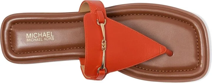 MICHAEL Michael Kors Lena Thong Women's Sandals Orange Punch : 7.5 M, Leather - Image 2