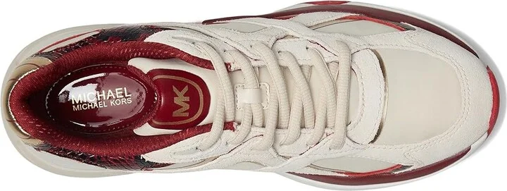 MICHAEL Michael Kors Leo Trainer Women's Shoes Deep Red : 6.5 M, Leather/Polyester - Image 2