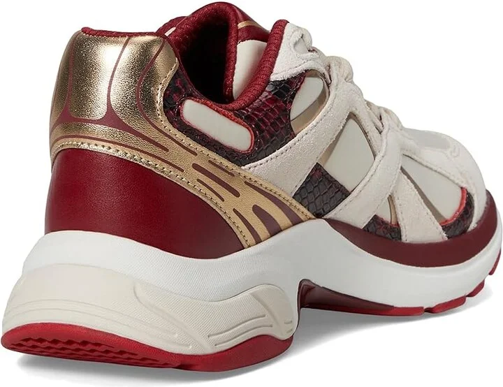 MICHAEL Michael Kors Leo Trainer Women's Shoes Deep Red : 6.5 M, Leather/Polyester - Image 4