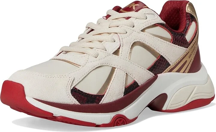 MICHAEL Michael Kors Leo Trainer Women's Shoes Deep Red : 6.5 M, Leather/Polyester - Image 5