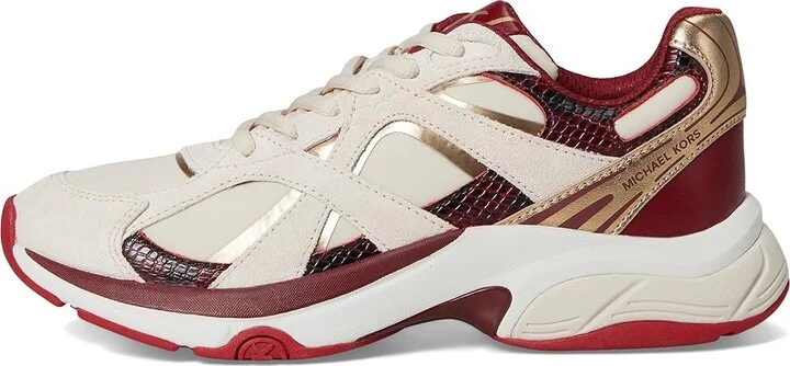 MICHAEL Michael Kors Leo Trainer Women's Shoes Deep Red : 6.5 M, Leather/Polyester - Image 6