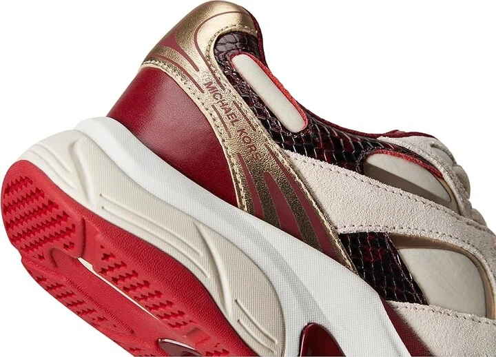 MICHAEL Michael Kors Leo Trainer Women's Shoes Deep Red : 6.5 M, Leather/Polyester - Image 7