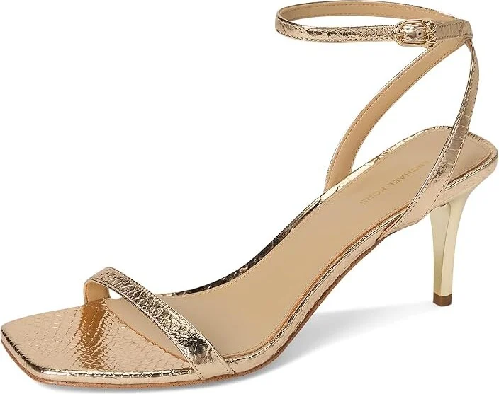 MICHAEL Michael Kors Liana Mid Sandal Women's Sandals Pale Gold : 5.5 M, Leather - Image 5