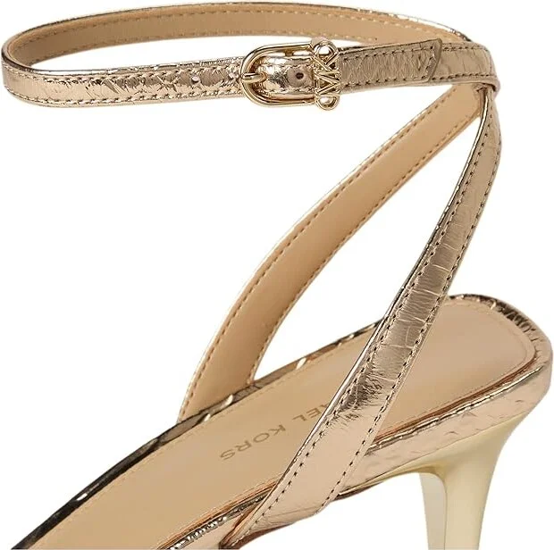 MICHAEL Michael Kors Liana Mid Sandal Women's Sandals Pale Gold : 5.5 M, Leather - Image 7